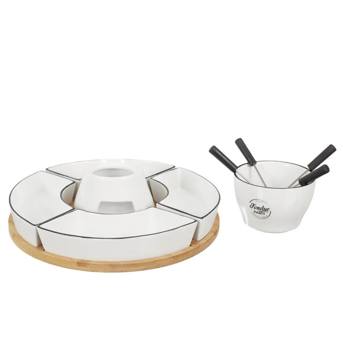 3S. x Home Fondue Coffret Support Bambou Coupelle Best