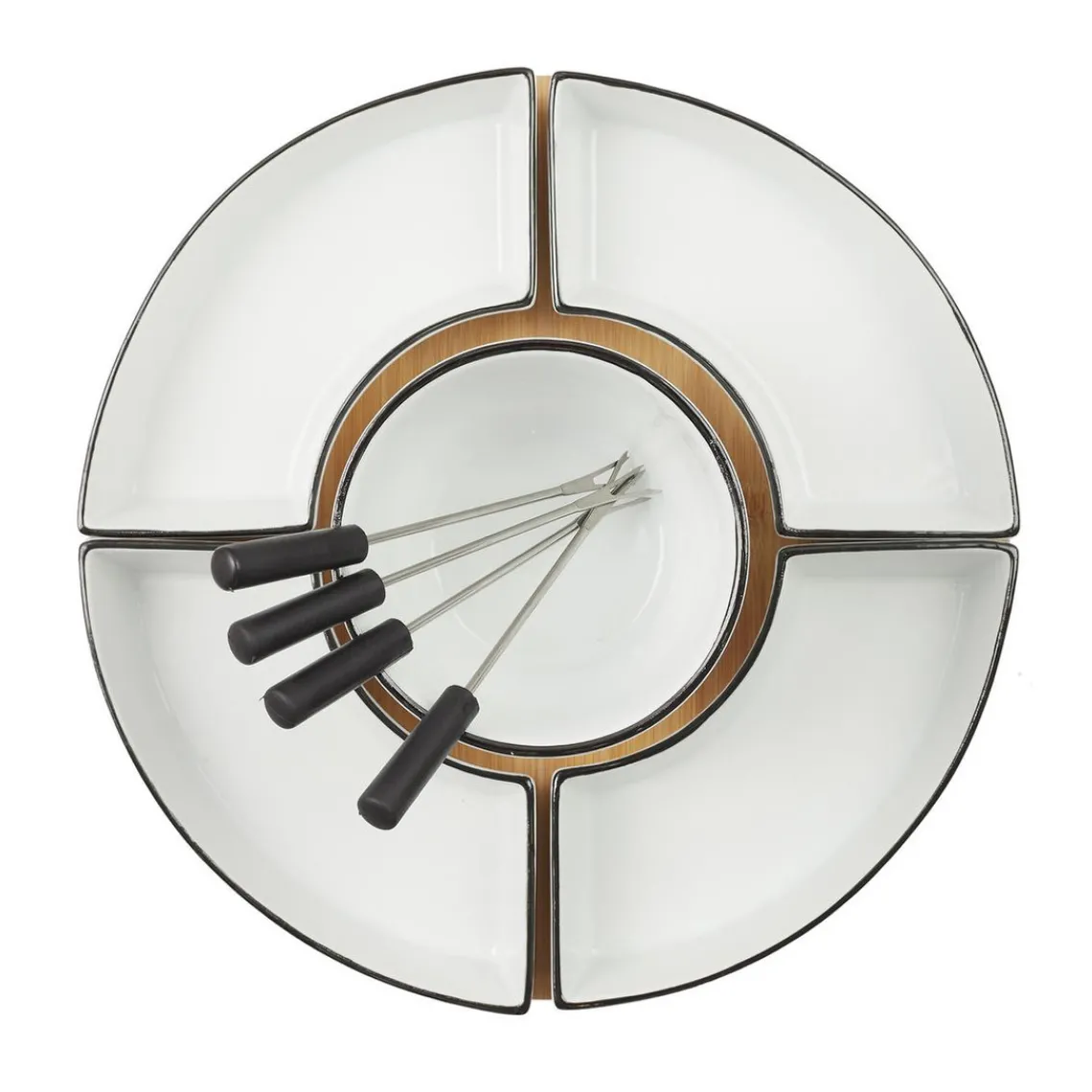 3S. x Home Fondue Coffret Support Bambou Coupelle Best