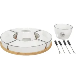 3S. x Home Fondue Coffret Support Bambou Coupelle Best