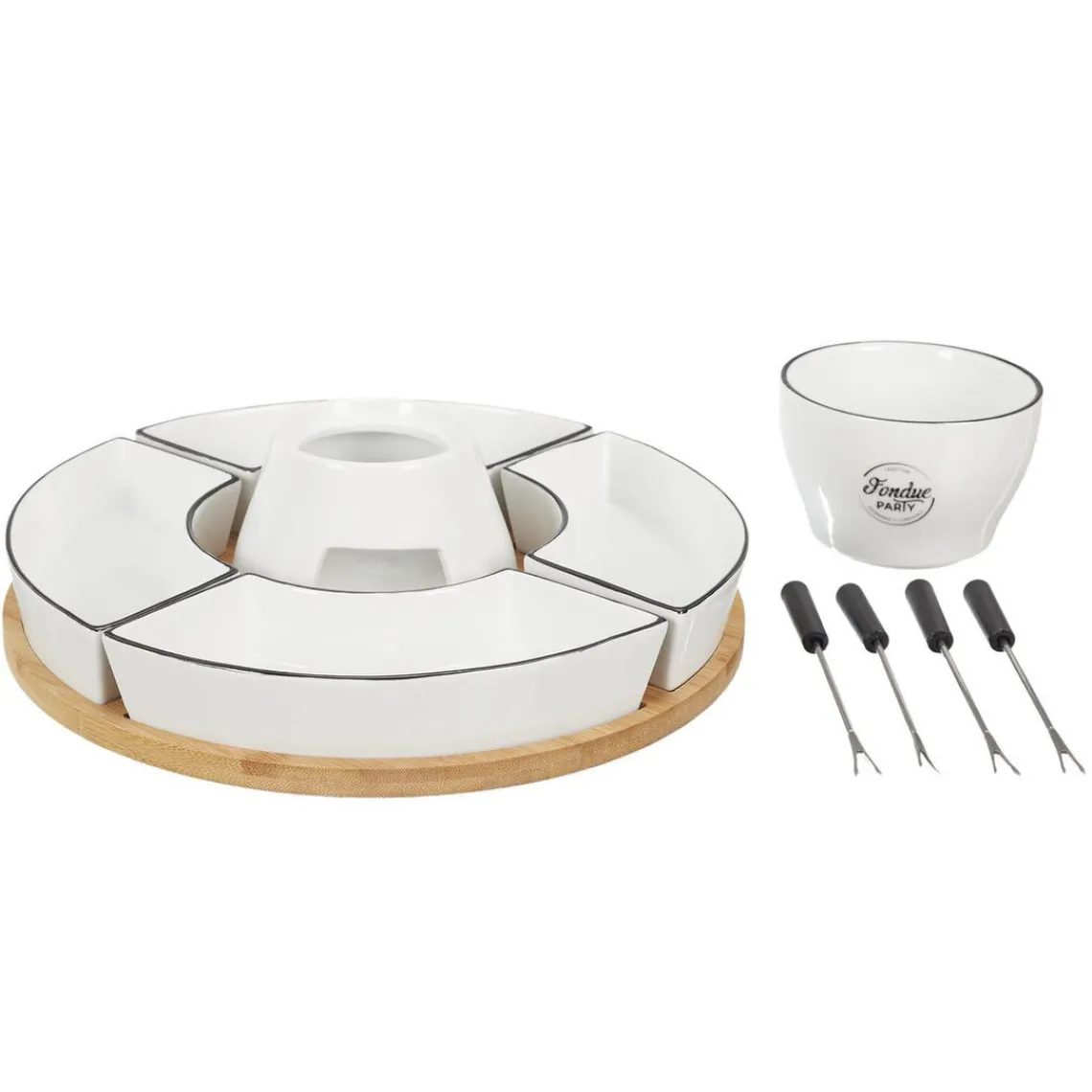 3S. x Home Fondue Coffret Support Bambou Coupelle Best