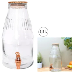 3S. x Home Fontaine Avec Couvercle En Bois 3.8l M6 Outlet