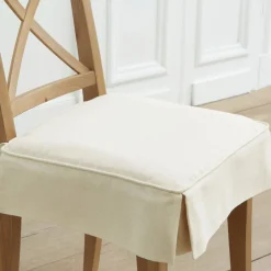 Becquet Galette de chaise à volant - Blanc ivoire Outlet