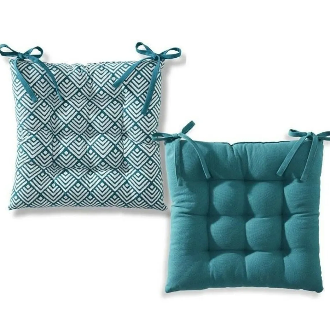 Becquet Galette de chaise capitonnée réversible - Bleu