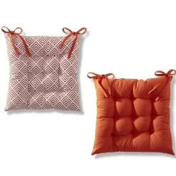 Becquet Galette de chaise capitonnée réversible - Orange Outlet