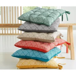 Becquet Galette de chaise capitonnée réversible - Vert Outlet