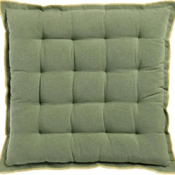 Maison Vivaraise Galette de chaise Grace recyclée Matcha 40 x 40 x 3 Vert Clearance