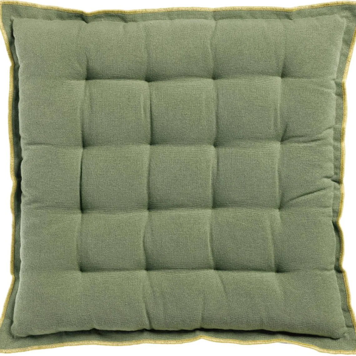 Maison Vivaraise Galette de chaise Grace recyclée Matcha 40 x 40 x 3 Vert Clearance