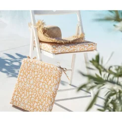 Becquet Galette de chaise spécial extérieur MELBOURNE jaune ocre en polyester Best