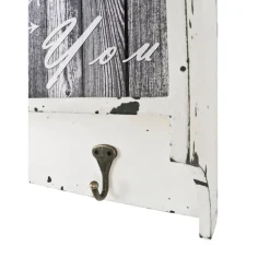 3S. x Home Garderobe murale à compartiment 4 crochets Blanc Online