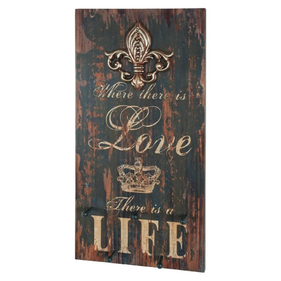 3S. x Home Garderobe murale 5 crochets Love Life Best