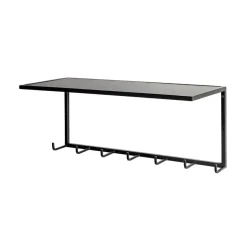3S. x Home Garderobe murale acier laqué noir 7 crochets Sale