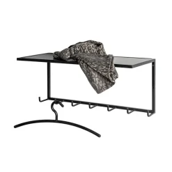 3S. x Home Garderobe murale acier laqué noir 7 crochets Sale