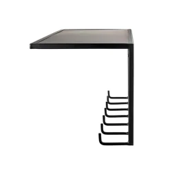 3S. x Home Garderobe murale acier laqué noir 7 crochets Sale