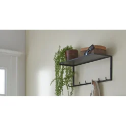 3S. x Home Garderobe murale acier laqué noir 7 crochets Sale