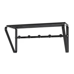 3S. x Home Garderobe murale avec 5 crochets et support-chapeaux en Acier époxy Noir Clearance