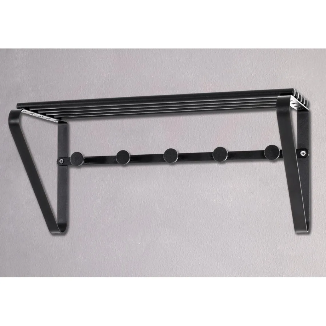 3S. x Home Garderobe murale avec 5 crochets et support-chapeaux en Acier époxy Noir Clearance