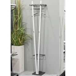 3S. x Home Garderobe murale avec porte parapluies en anthracite époxy et 5 crochets tube d'acier laqué Blanc Online