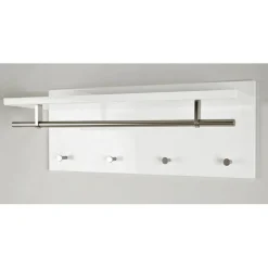 3S. x Home Garderobe murale barre et 4 crochets optique inox Hot