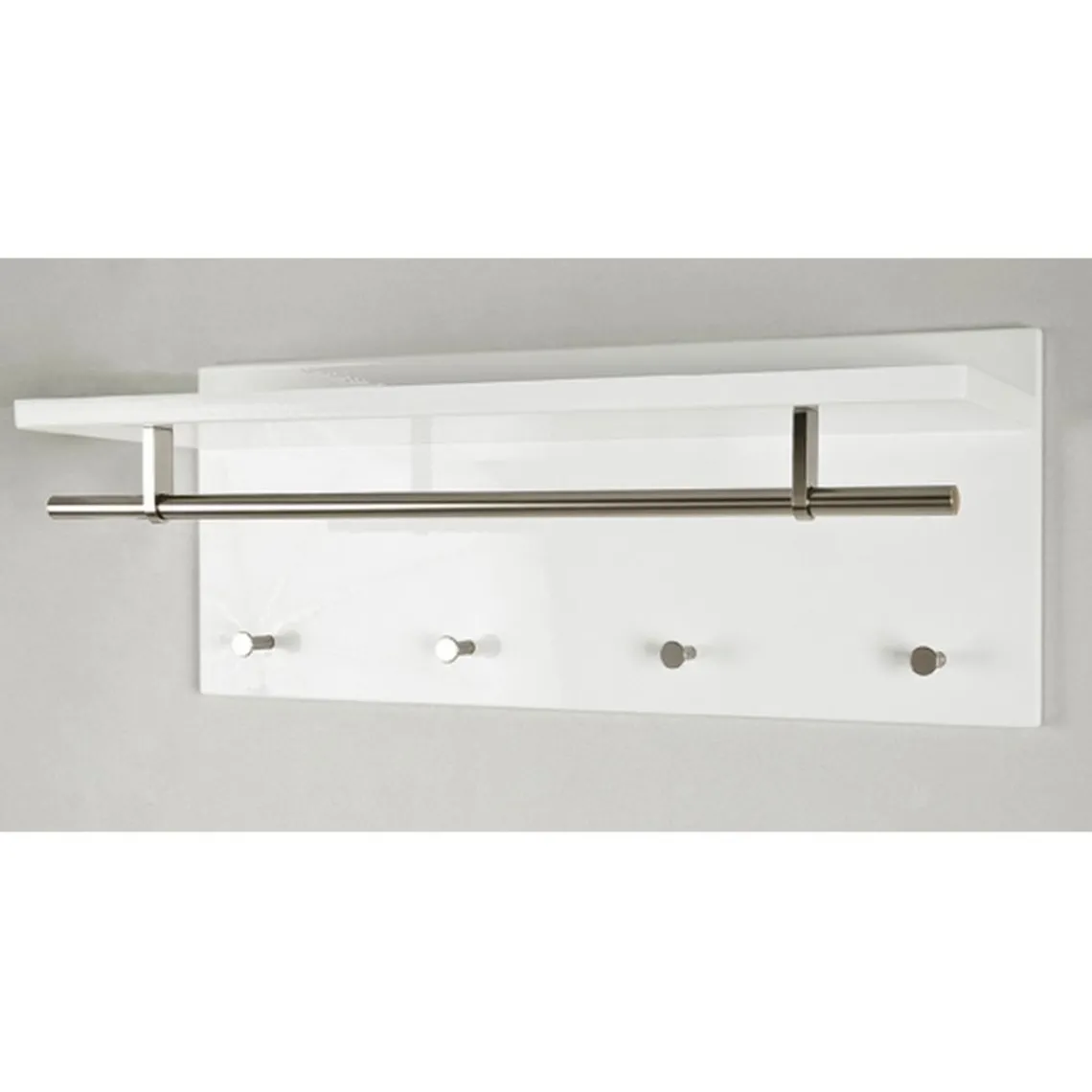 3S. x Home Garderobe murale barre et 4 crochets optique inox Hot
