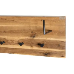 3S. x Home garderobe murale chêne et métal noir - 4 crochets Hot