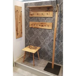 3S. x Home garderobe murale chêne et métal noir Online