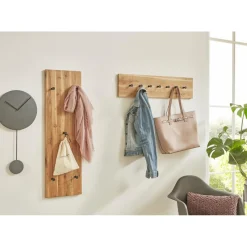 3S. x Home garderobe murale chêne et métal noir Online