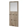 3S. x Home Garderobe murale décor bois miroir integré et 6 crochets Online