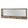 3S. x Home Garderobe murale décor bois miroir integré et 7 crochets Best