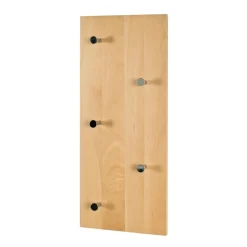 3S. x Home Garderobe murale en bois 5 crochets chromés Clearance