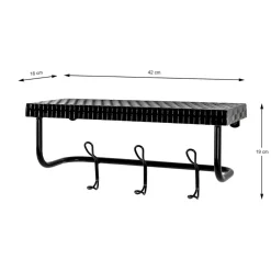 3S. x Home garderobe murale en tube d'acier époxy noir mat Discount