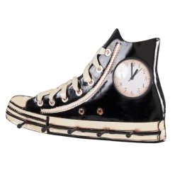 3S. x Home Garderobe murale et horloge basket noire en métal laqué Best
