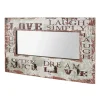 3S. x Home Garderobe murale et miroir 4 crochets Love Hot