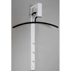 3S. x Home Garderobe murale laqué blanc tringle et crochets chromés Clearance