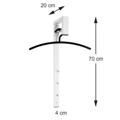 3S. x Home Garderobe murale laqué blanc tringle et crochets chromés Clearance