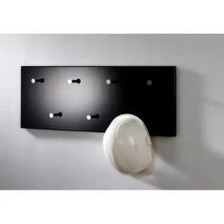 3S. x Home Garderobe murale laquée noire 7 crochets Discount