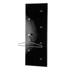 3S. x Home Garderobe murale laquée noire 7 crochets Discount