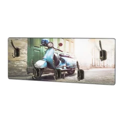 3S. x Home Garderobe murale MDF avec impression Scooter par Ultra Violet et 5 crochets en métal Bronze Clearance