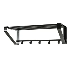 3S. x Home garderobe murale métal époxy noir 5 crochets Best