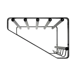 3S. x Home garderobe murale métal époxy noir 5 crochets Best
