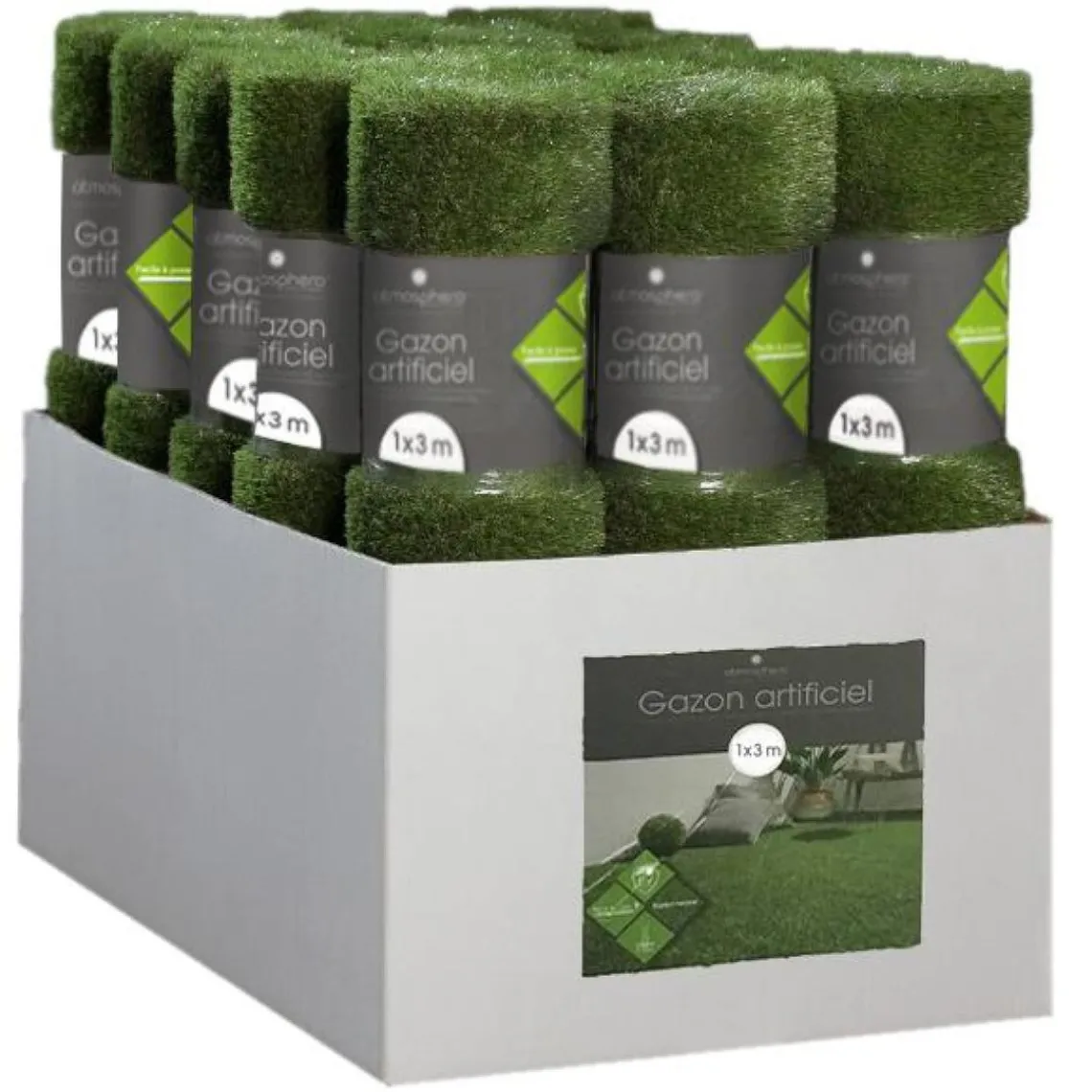 3S. x Home Gazon artificiel en rouleau box 300x100 Sale