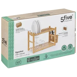 3S. x Home Égouttoir 2 niveaux et couverts bambou Sale