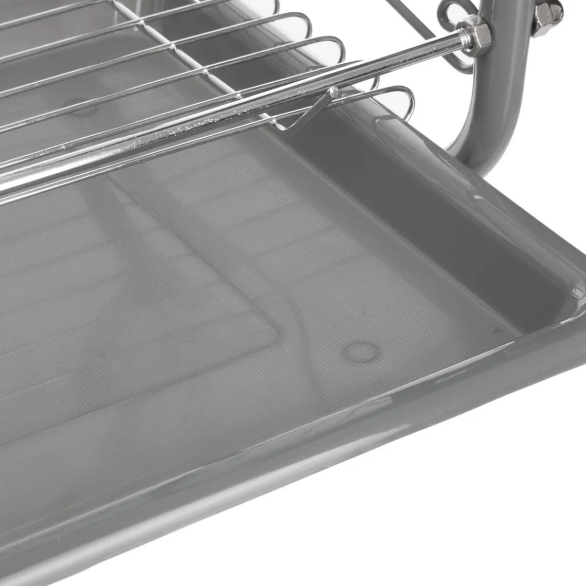 3S. x Home Égouttoir métal 2 niveaux avec plateau gris
