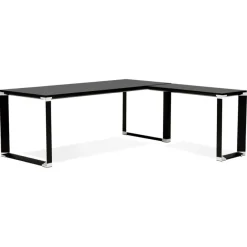 ALTEREGO Grand bureau de direction en angle 'XLINE' en bois noir Best
