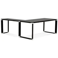 ALTEREGO Grand bureau de direction en angle 'XLINE' en bois noir Best