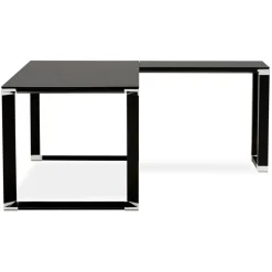 ALTEREGO Grand bureau de direction en angle 'XLINE' en verre noir Hot