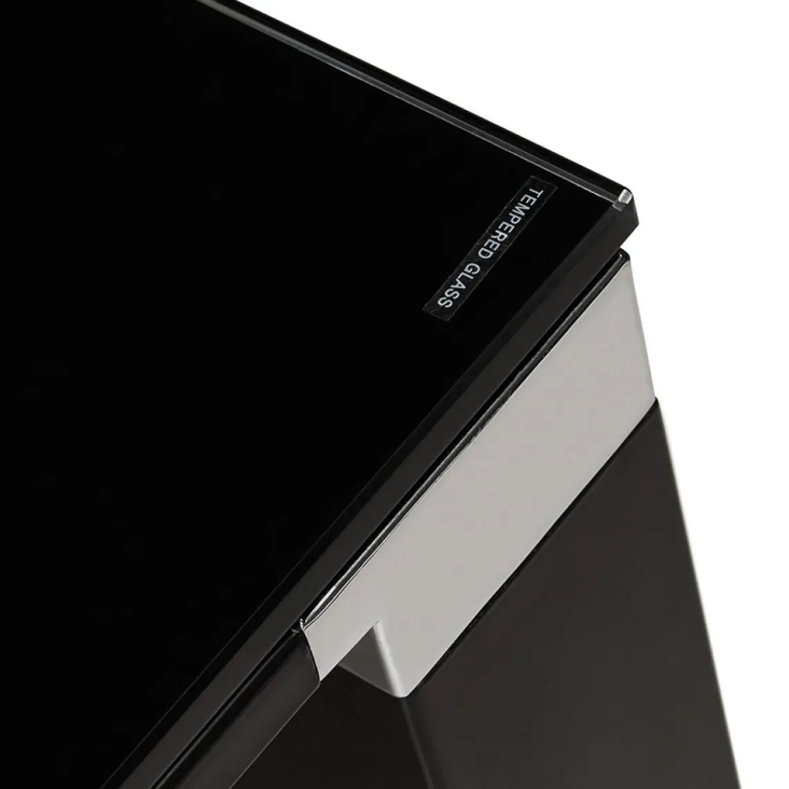 ALTEREGO Grand bureau de direction en angle 'XLINE' en verre noir Hot