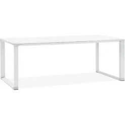 ALTEREGO Grand bureau de direction droit 'XLINE' en bois blanc Discount