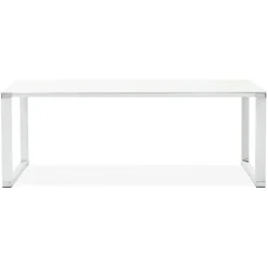 ALTEREGO Grand bureau de direction droit 'XLINE' en verre blanc