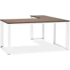 ALTEREGO Grand bureau de direction en angle 'XLINE' en bois finition Noyer et structure blanche Online