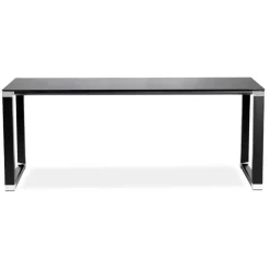 ALTEREGO Grand bureau de direction droit 'XLINE' en verre noir Outlet